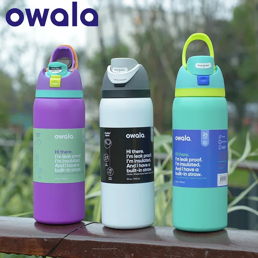 Owala Insulated Stainless Steel Water Bottle with Straw 24/32Oz
