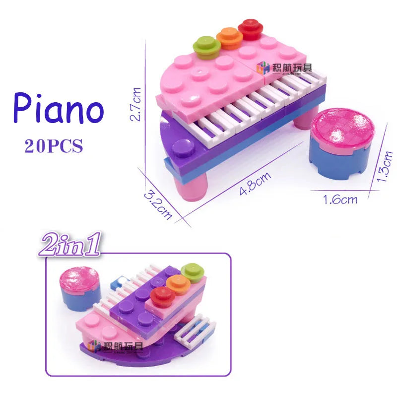 SLUBAN Girl Food Truck Building Blocks Toy Set