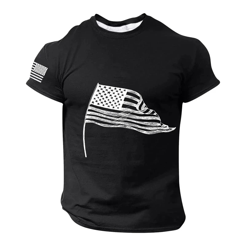 USA Flag 3D Print Gym T-Shirt - Men's Casual Sportswear