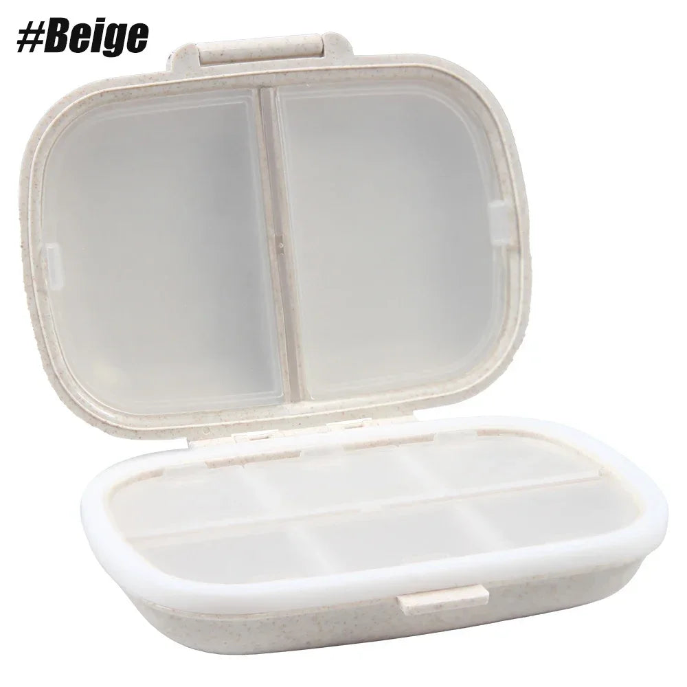Travel Pill Organizer, 8 Compartments, Moisture-Proof Case
