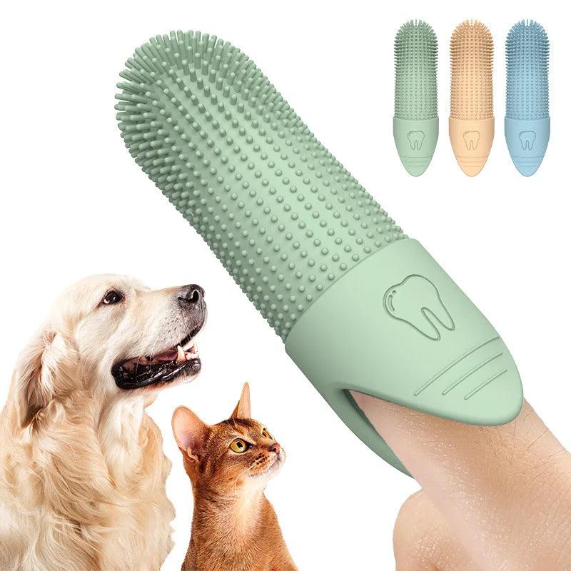 Dog Toothbrush 360° Finger Brush - Food Grade Silicone