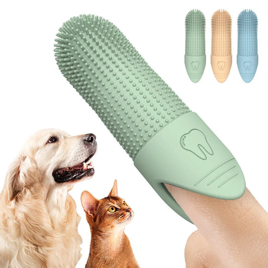Dog Toothbrush 360° Finger Brush - Food Grade Silicone