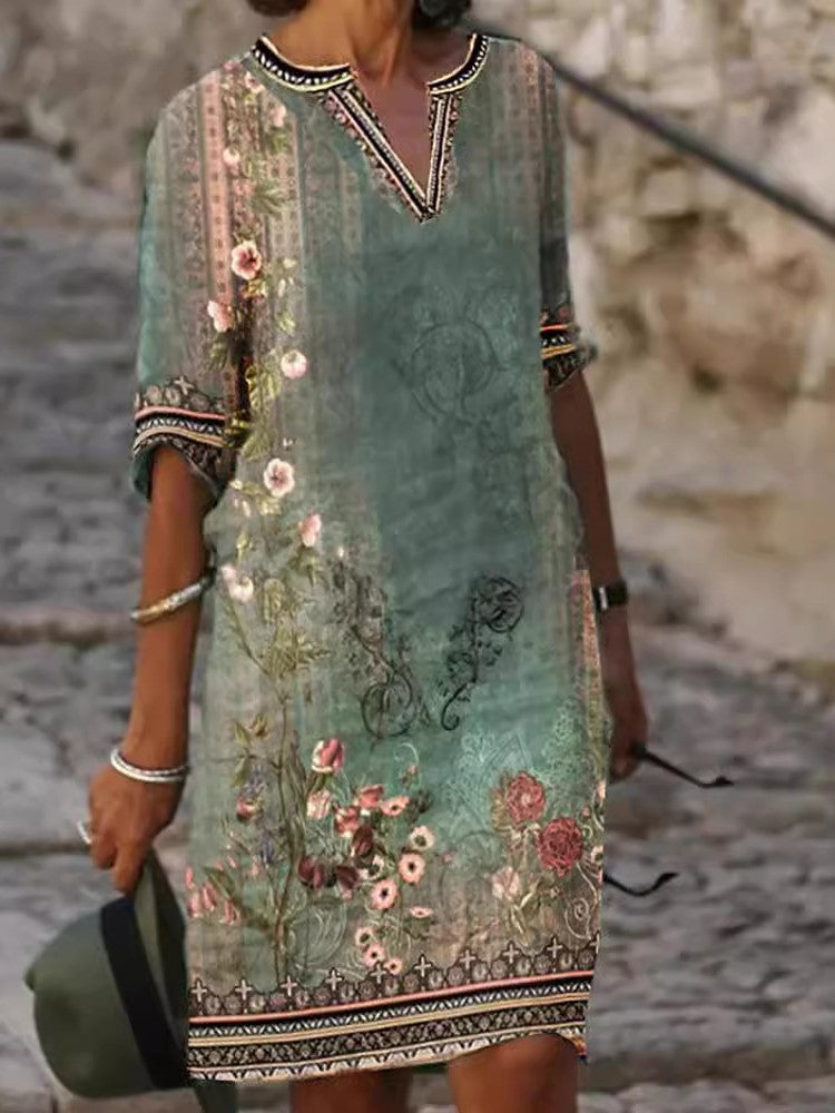 Ethnic Print V-Neck Dress - Sexy Spring Summer Style