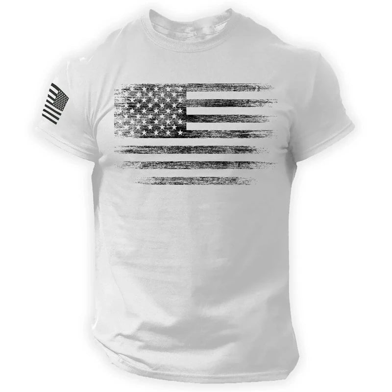 USA Flag 3D Print Gym T-Shirt - Men's Casual Sportswear