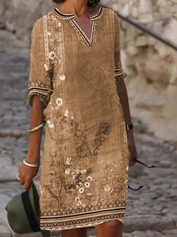 Ethnic Print V-Neck Dress - Sexy Spring Summer Style