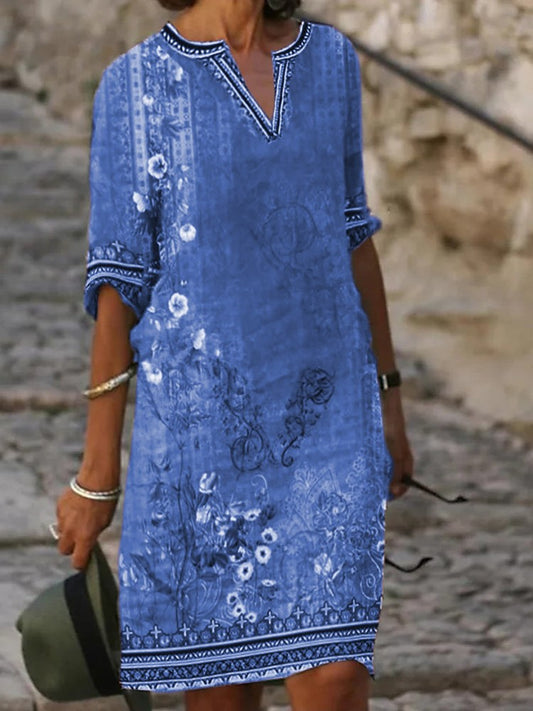 Ethnic Print V-Neck Dress - Sexy Spring Summer Style