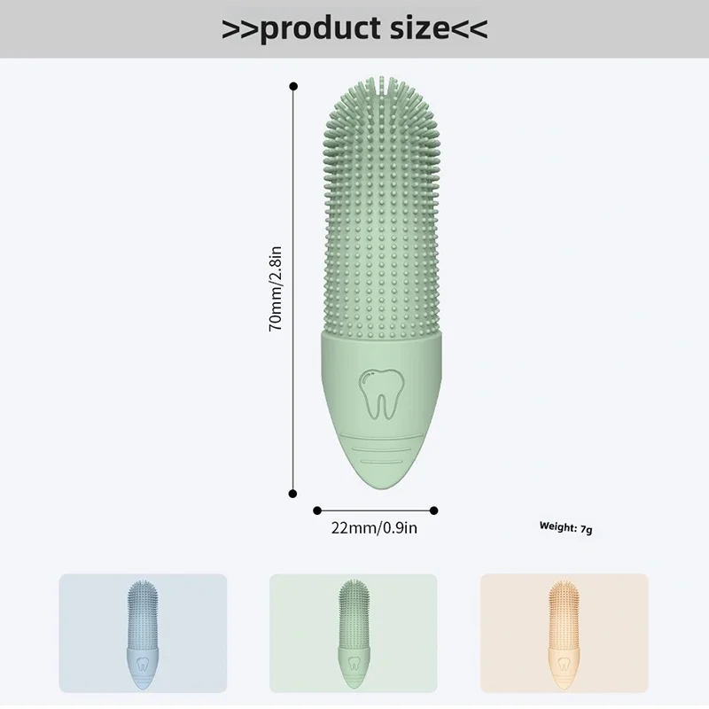 Dog Toothbrush 360° Finger Brush - Food Grade Silicone