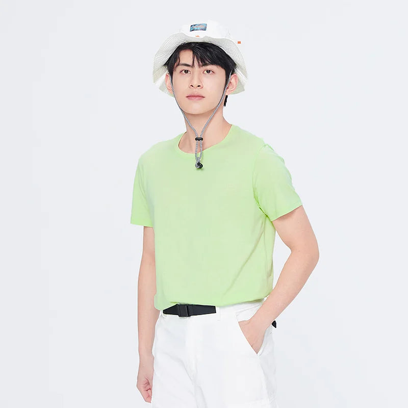 Men's Summer Cotton T-Shirts 2024 - O Neck Stretch Solid