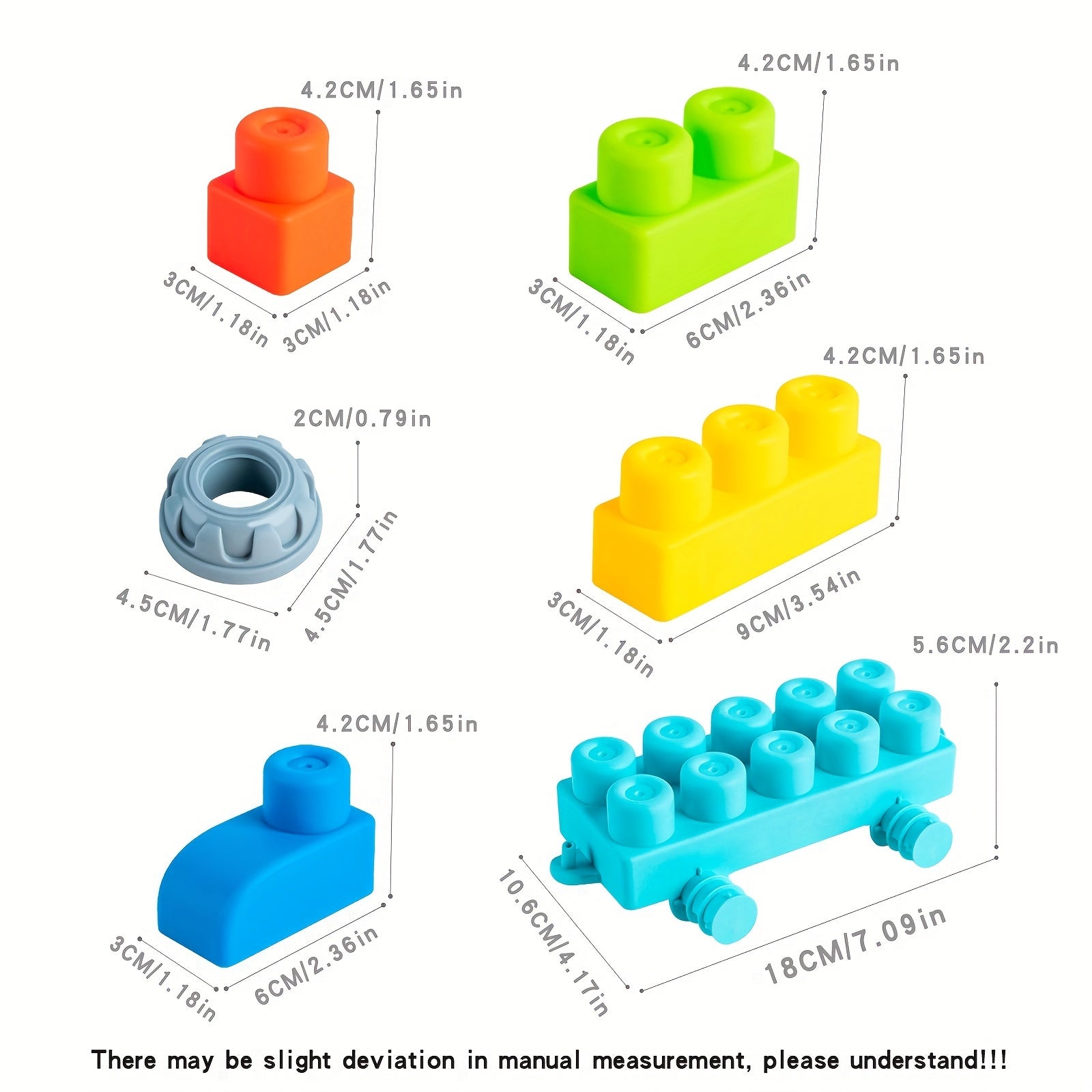 Large Soft Rubber Building Blocks for Kids - Chewable & Safe