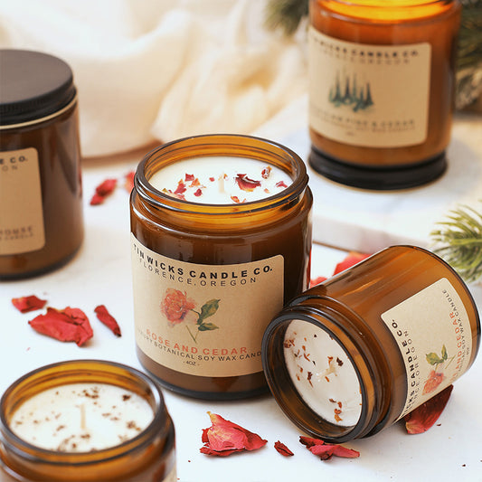 Scented Candles with Dried Flowers - No Holder Needed