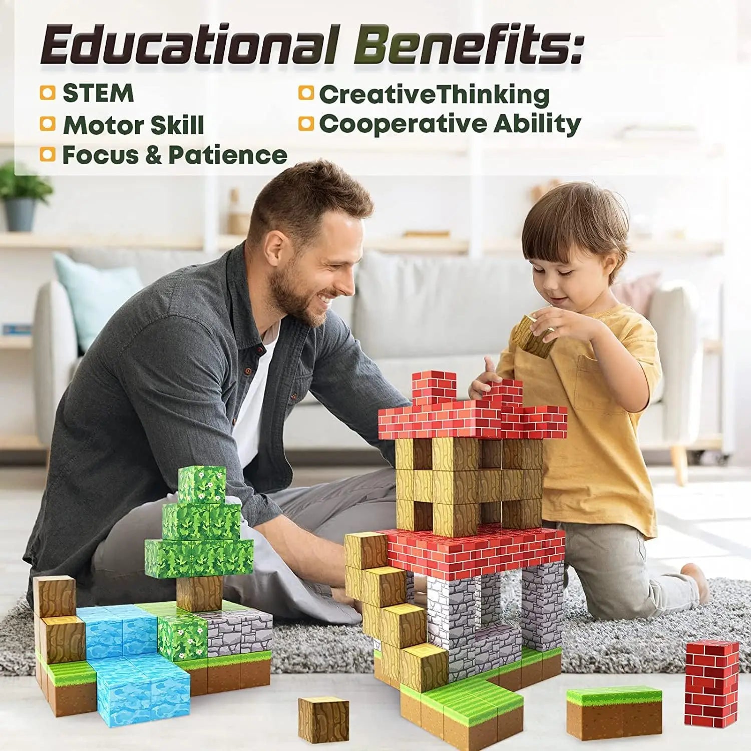 Magnetic Building Blocks STEM Montessori Set 10-200PCS
