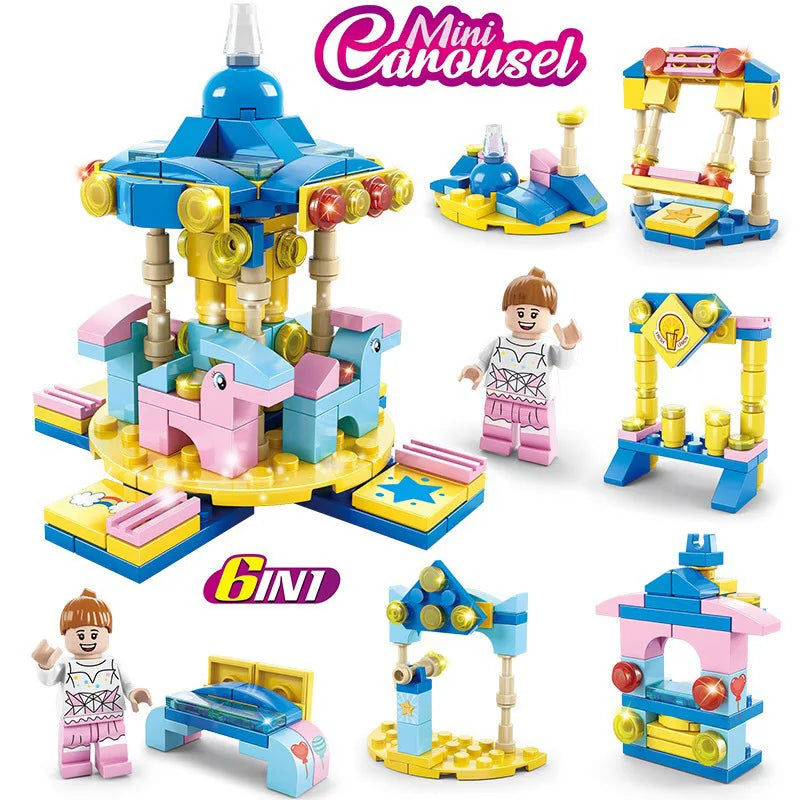 SLUBAN Girl Food Truck Building Blocks Toy Set