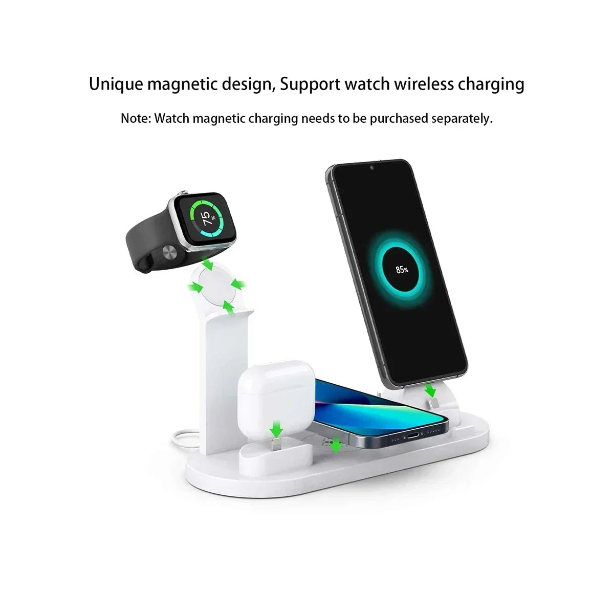 100W Wireless Charger Stand for iPhone & Apple Watch Fast Dock