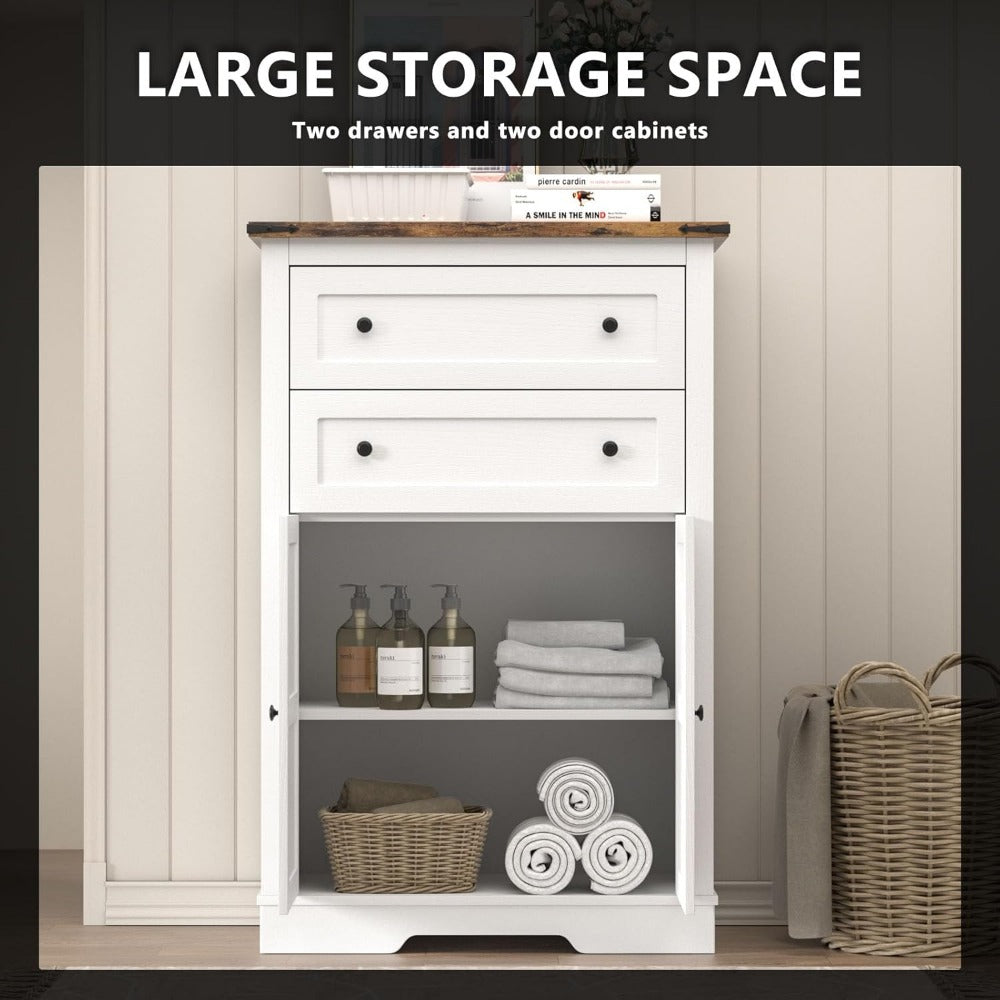 Farmhouse Dresser: Rustic Tall Chest with 2 Drawers