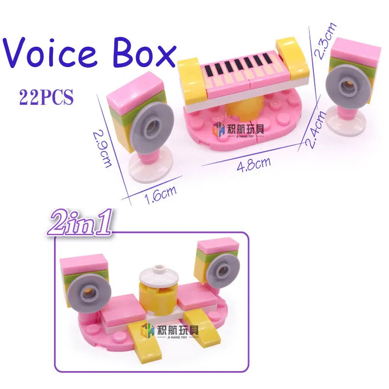 SLUBAN Girl Food Truck Building Blocks Toy Set