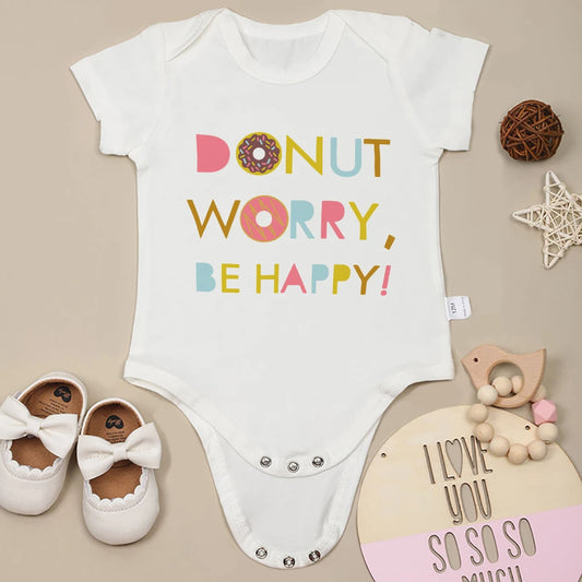 Donut Worry Baby Onesie - Cute Cotton Romper for Girls
