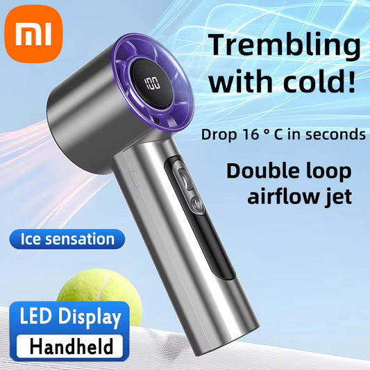 Xiaomi Portable Fan: 100 Speeds, USB Rechargeable, Mini Turbo