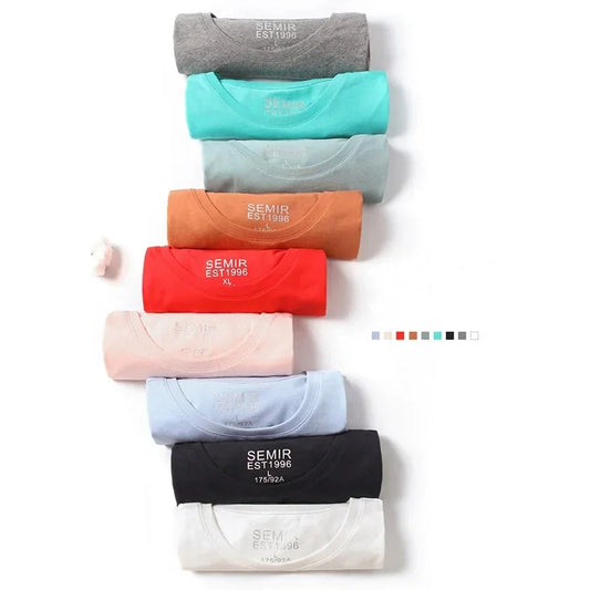 Men's Summer Cotton T-Shirts 2024 - O Neck Stretch Solid