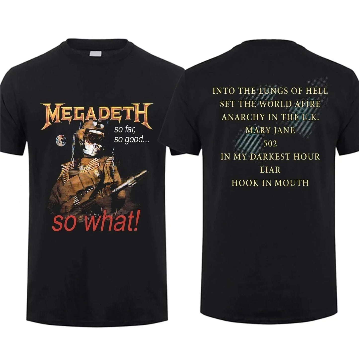 Men's Oversized Vintage Megadeth T-Shirt - Black, S-4XL