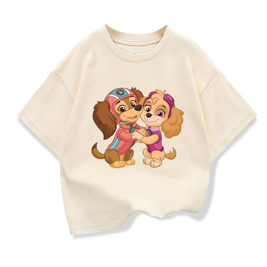 Paw Patrol Girls' Summer Cotton Tees - Fun Cartoon T-Shirts