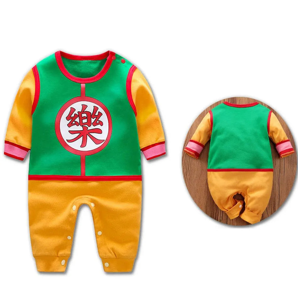 Baby Anime Rompers: Vegeta & Kuririn Cosplay Jumpsuit