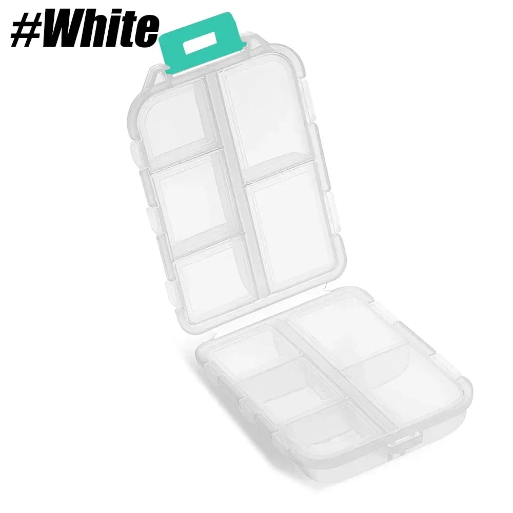 Travel Pill Organizer, 8 Compartments, Moisture-Proof Case