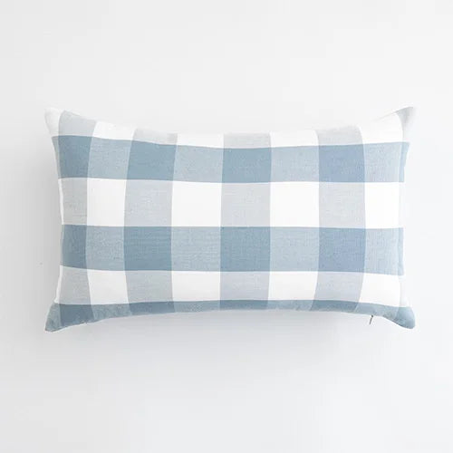 Light Blue Plaid Pillow Covers - Decorative Sofa Cushion 30x50cm