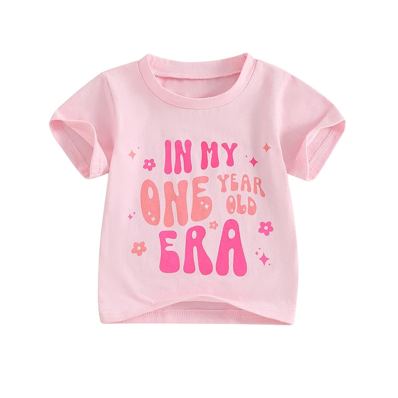 Baby Girl T-Shirt - Cute Letter Print Summer Top 6-18M