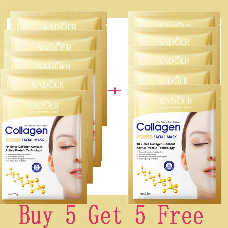 SADOER Collagen Anti-Wrinkle Masks - 10PCS Korean Skincare