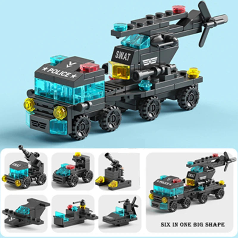 Engineering Cement Mixer & Loader Blocks Set - Police Edition