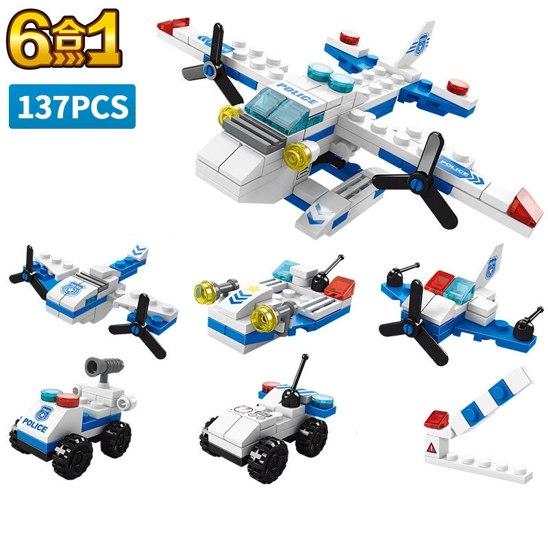 Engineering Cement Mixer & Loader Blocks Set - Police Edition