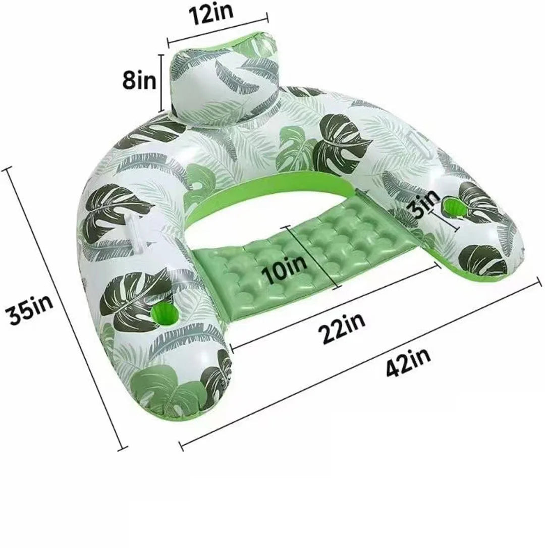 Water Hammock Sunshade Inflatable Lounge Chair for Adults