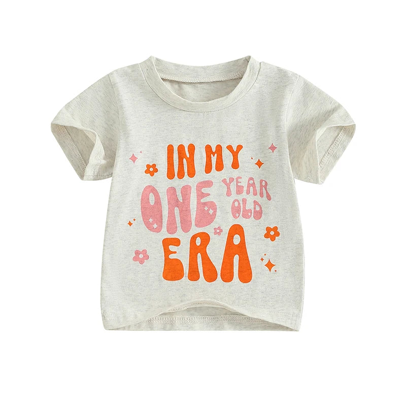 Baby Girl T-Shirt - Cute Letter Print Summer Top 6-18M