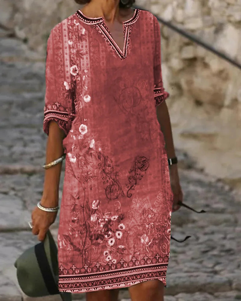 Ethnic Print V-Neck Dress - Sexy Spring Summer Style
