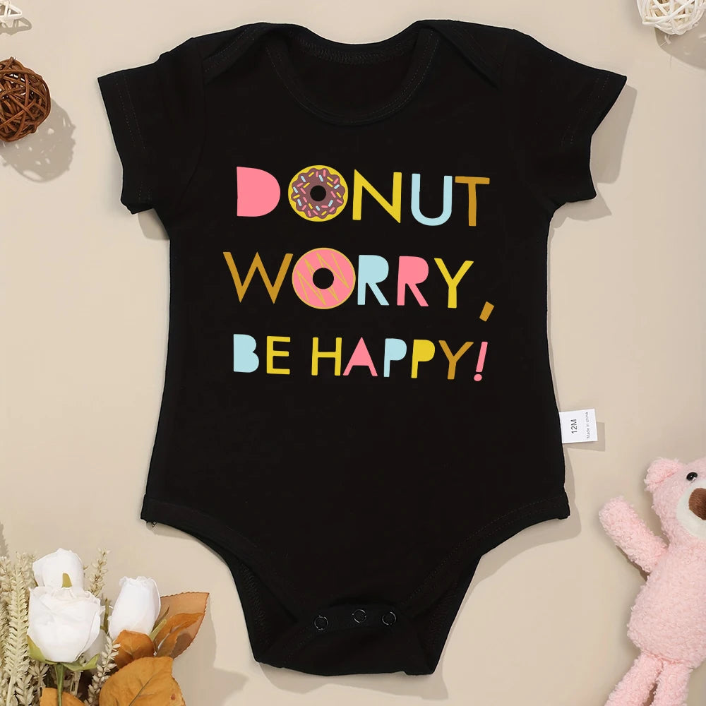 Donut Worry Baby Onesie - Cute Cotton Romper for Girls