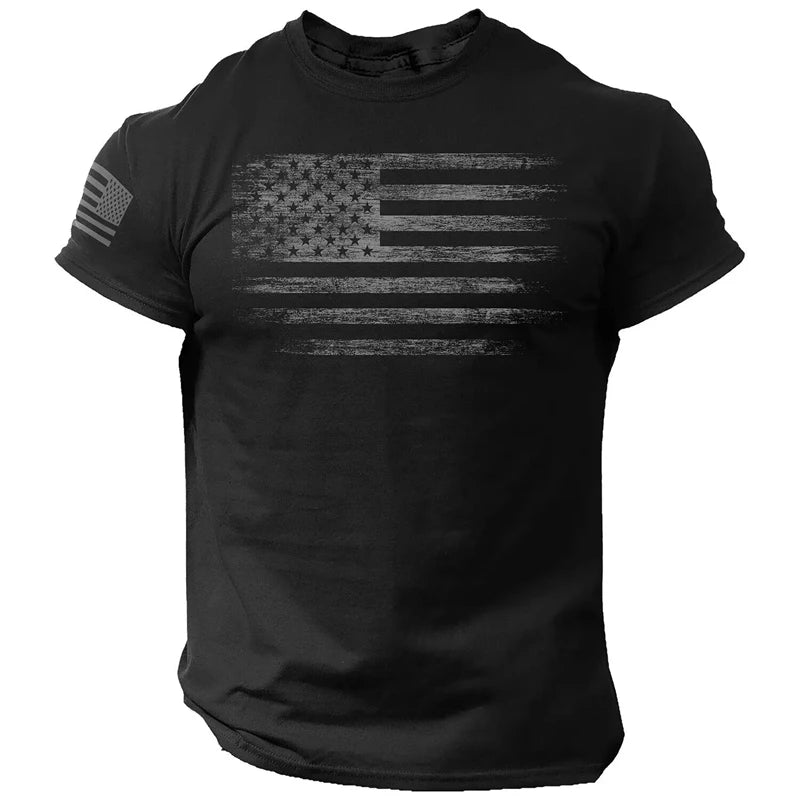 USA Flag 3D Print Gym T-Shirt - Men's Casual Sportswear
