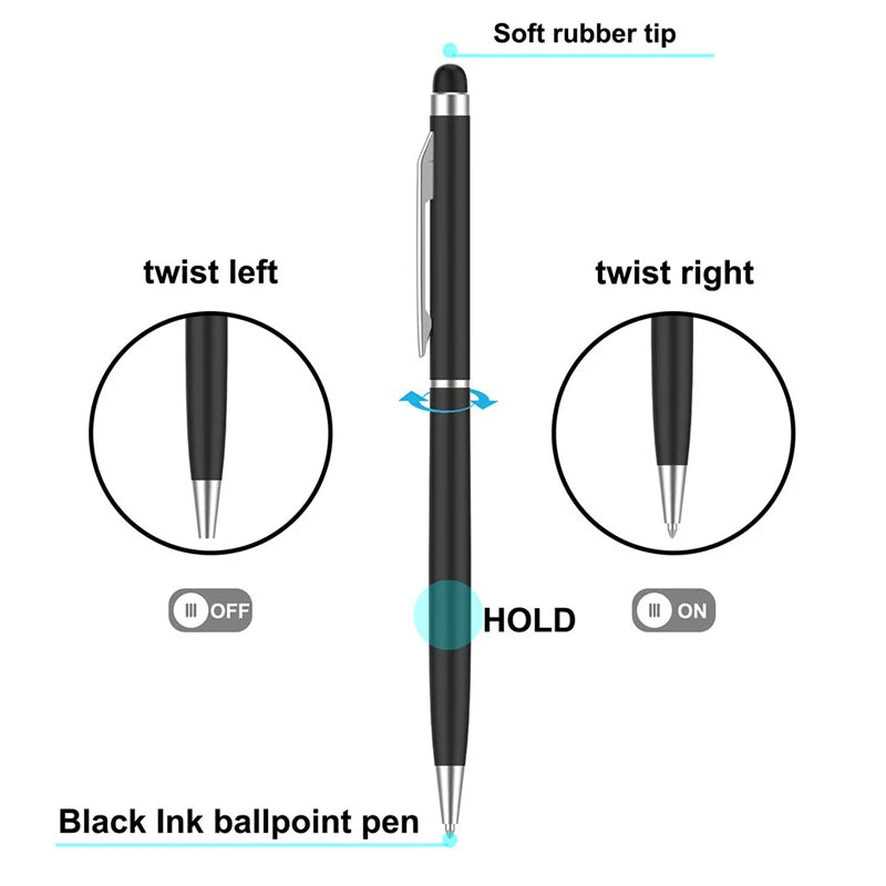 Mini Metal Stylus Pen: 2-in-1 Touch & Ballpoint for iPhone/iPad