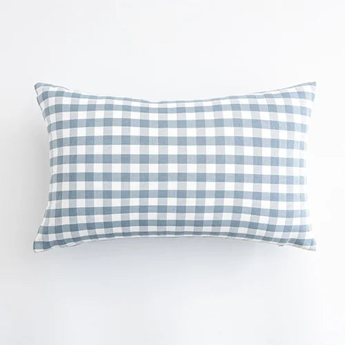 Light Blue Plaid Pillow Covers - Decorative Sofa Cushion 30x50cm