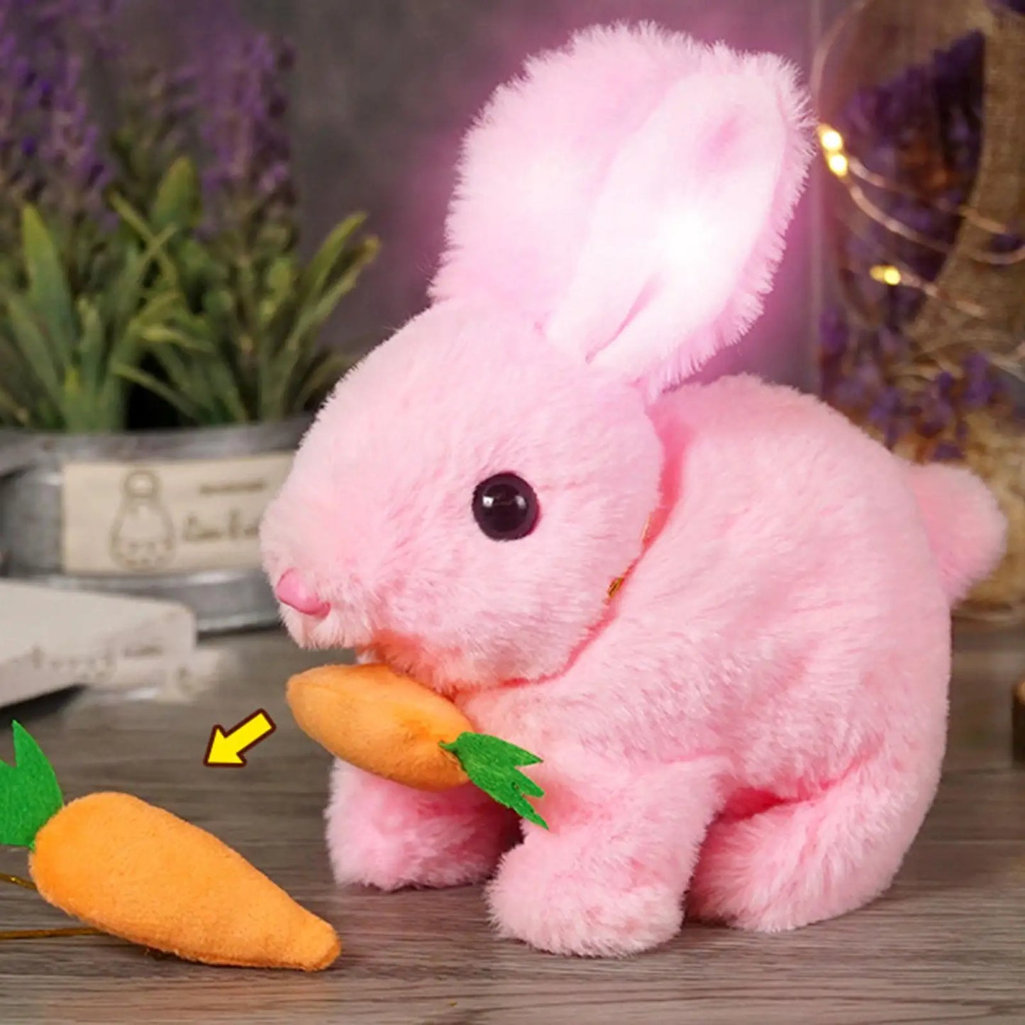 Plush Bunny Toy - Interactive Electric Feeding Carrot Doll