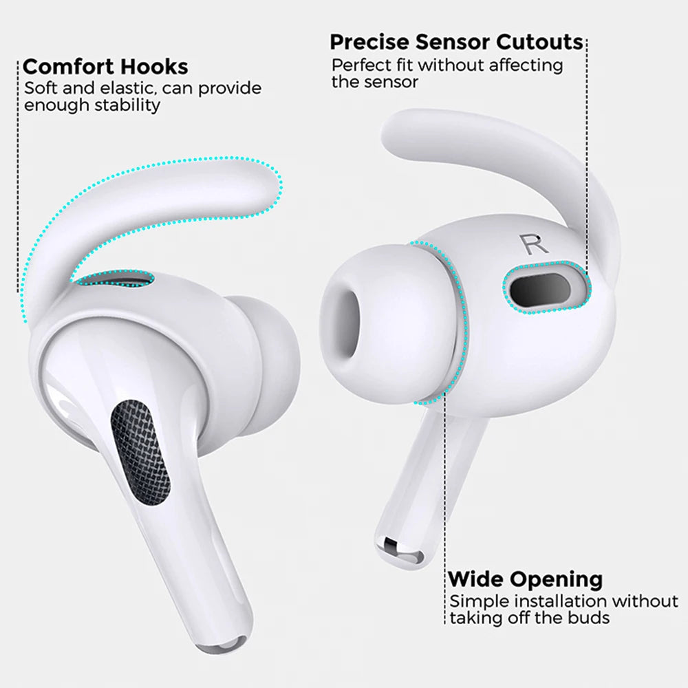 AirPods Pro 2 Ear Hooks: Anti-Slip Silicone Covers
