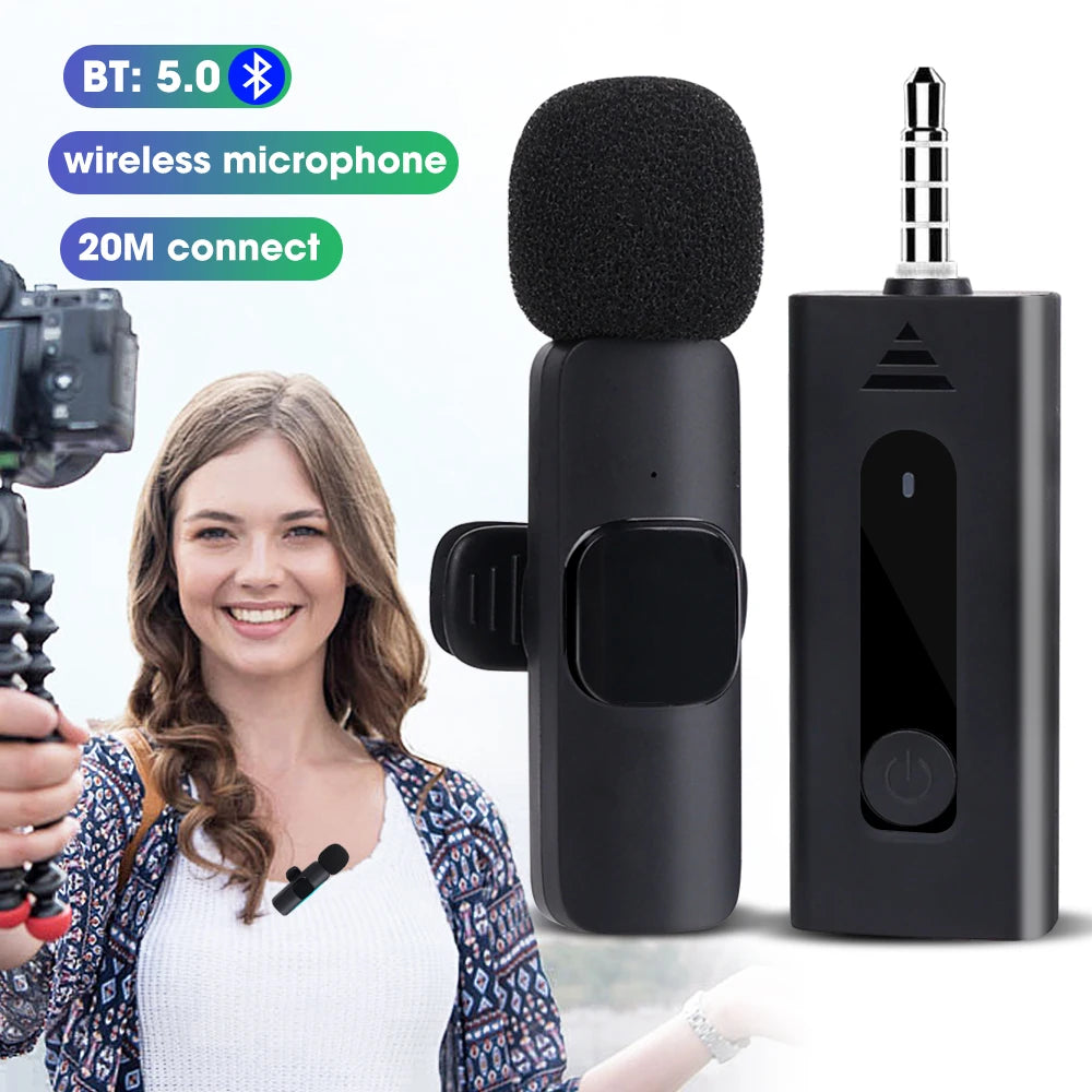 Wireless Lavalier Mic Bluetooth 5.0 for Camera & Smartphone