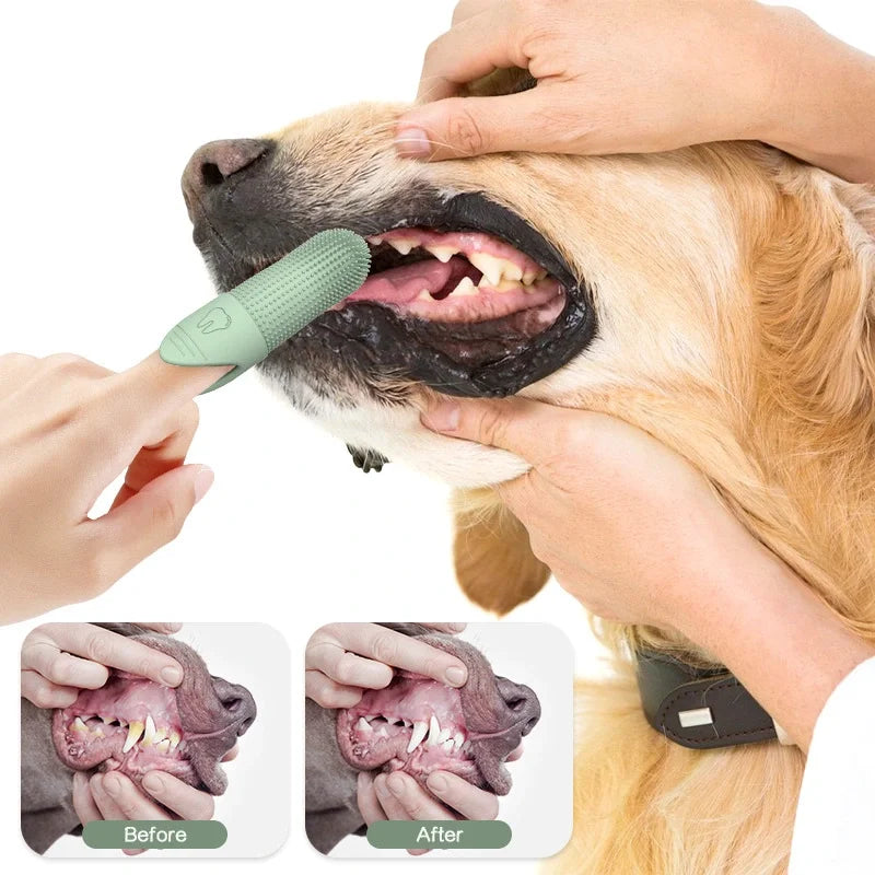 Dog Toothbrush 360° Finger Brush - Food Grade Silicone