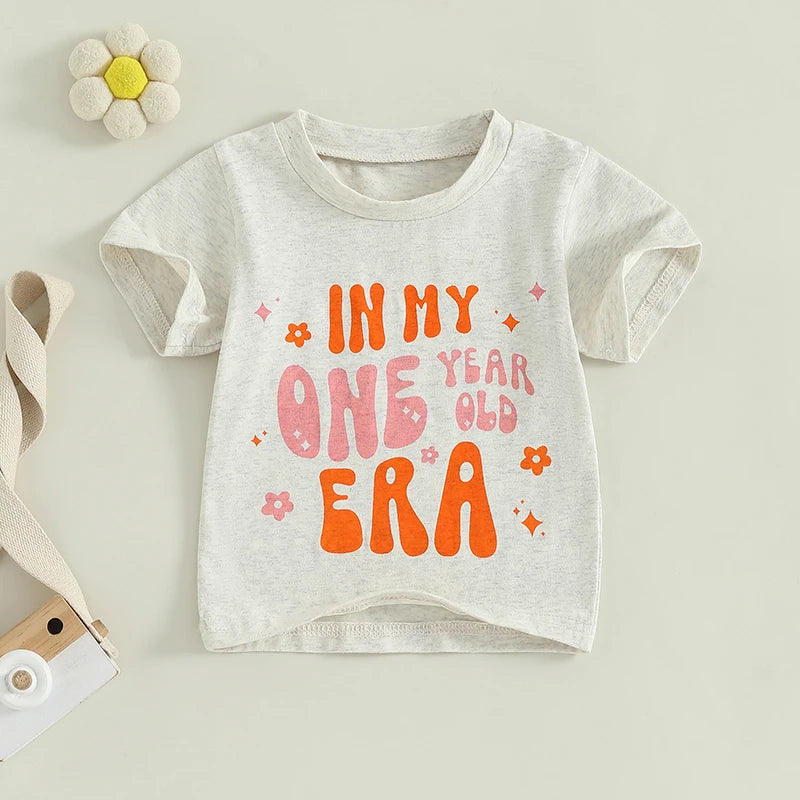 Baby Girl T-Shirt - Cute Letter Print Summer Top 6-18M
